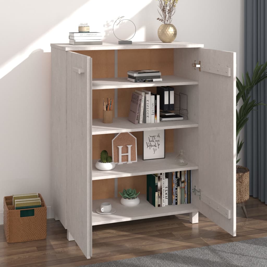 skoskab HAMAR 85x40x108 cm massivt fyrretræ hvid