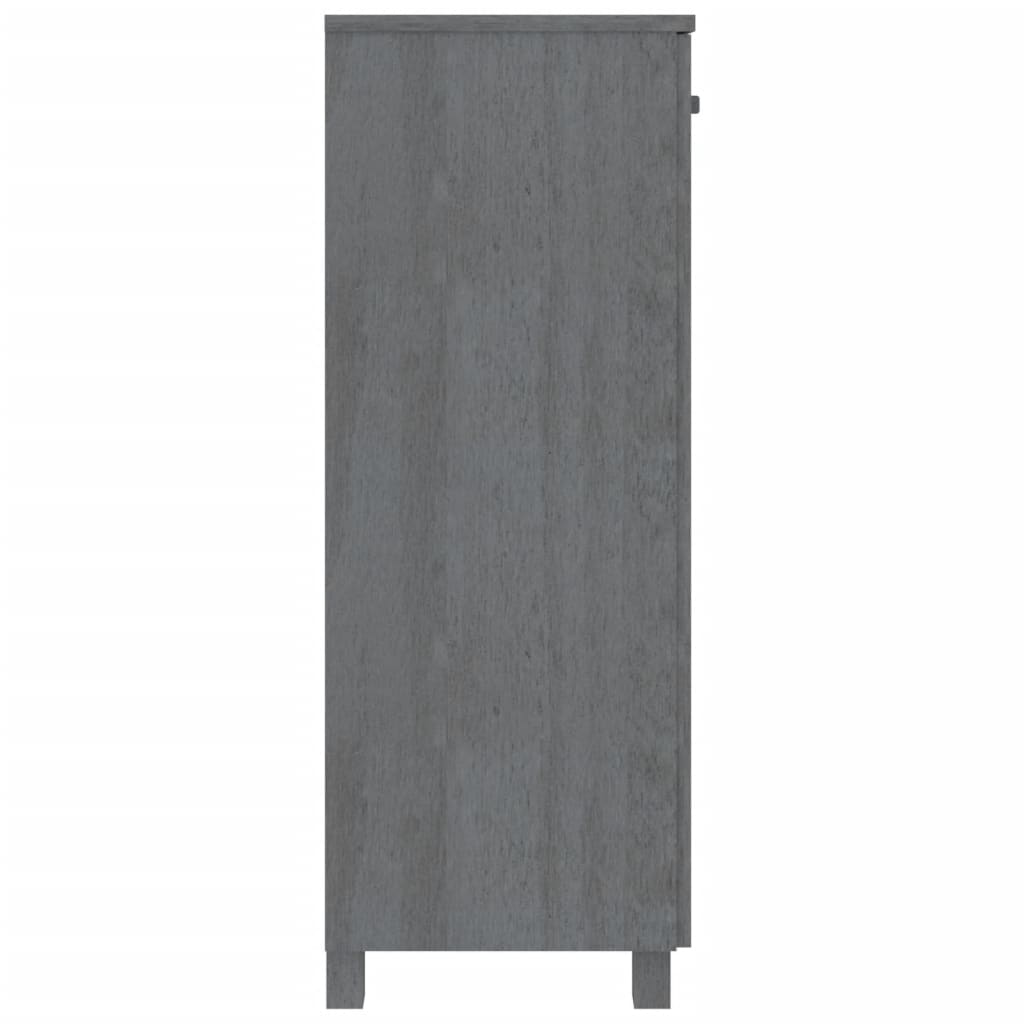 skoskab HAMAR 85x40x108 cm massivt fyrretræ mørkegrå