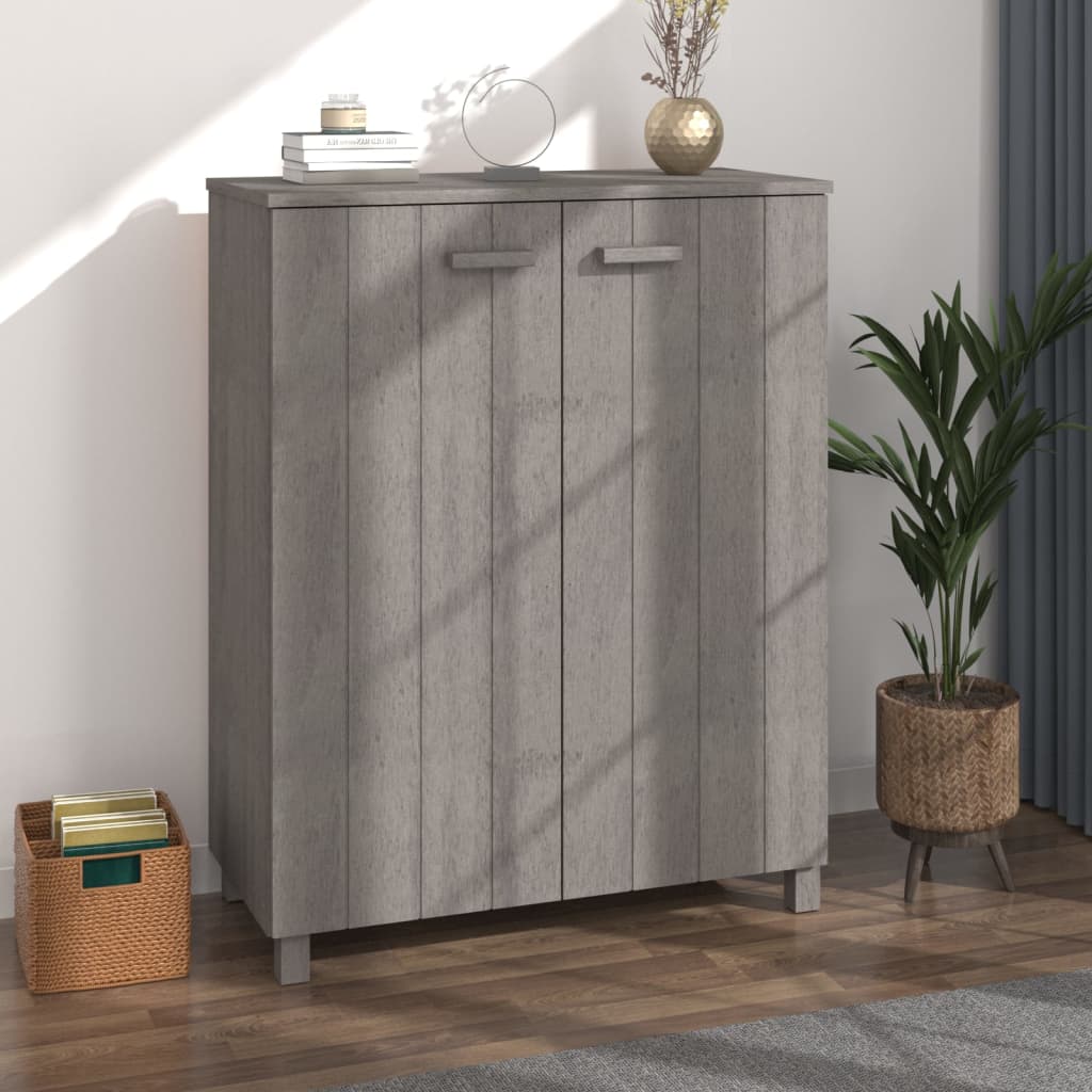 skoskab HAMAR 85x40x108 cm massivt fyrretræ lysegrå