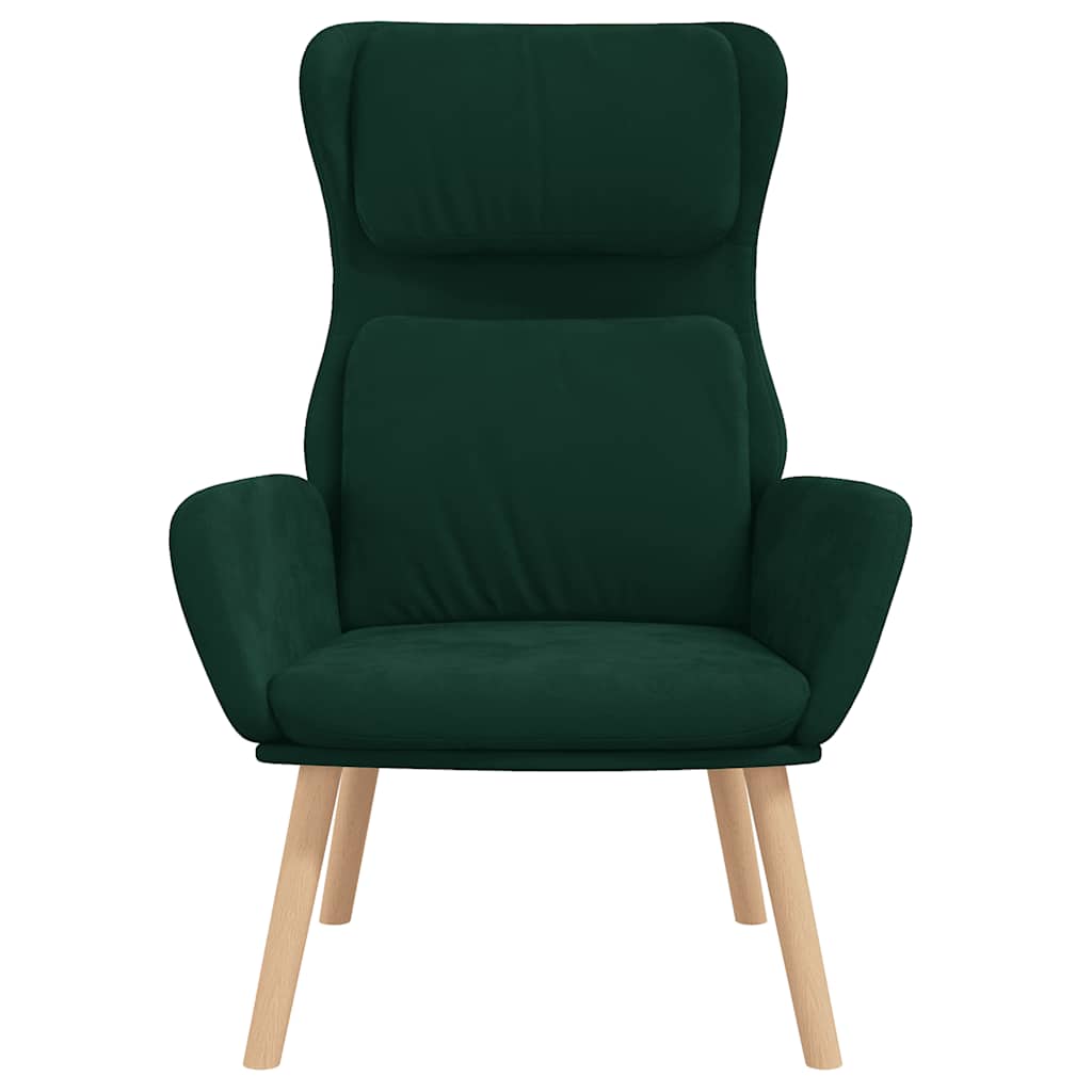 lænestol fløjl mørkegrøn
