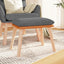 fodskammel 45x29,5x35 cm stof og kunstlæder lysegrå