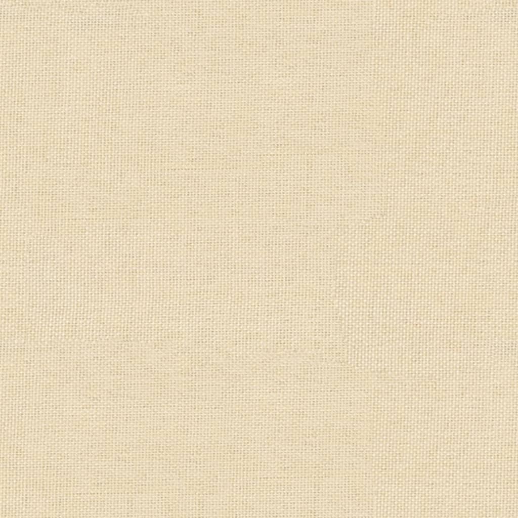 fodskammel 60x60x36 cm stof og kunstlæder cremefarvet
