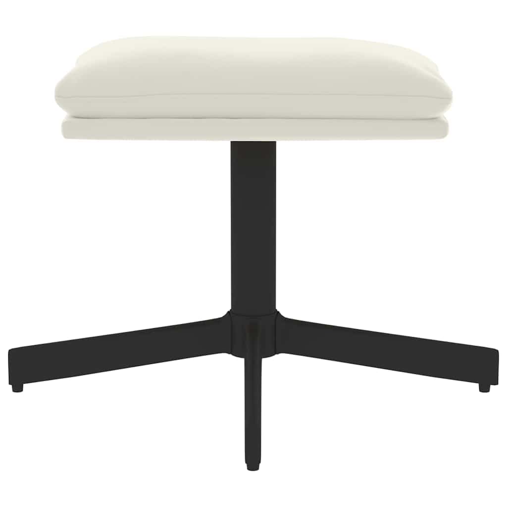 fodskammel 60x60x36 cm fløjl cremefarvet