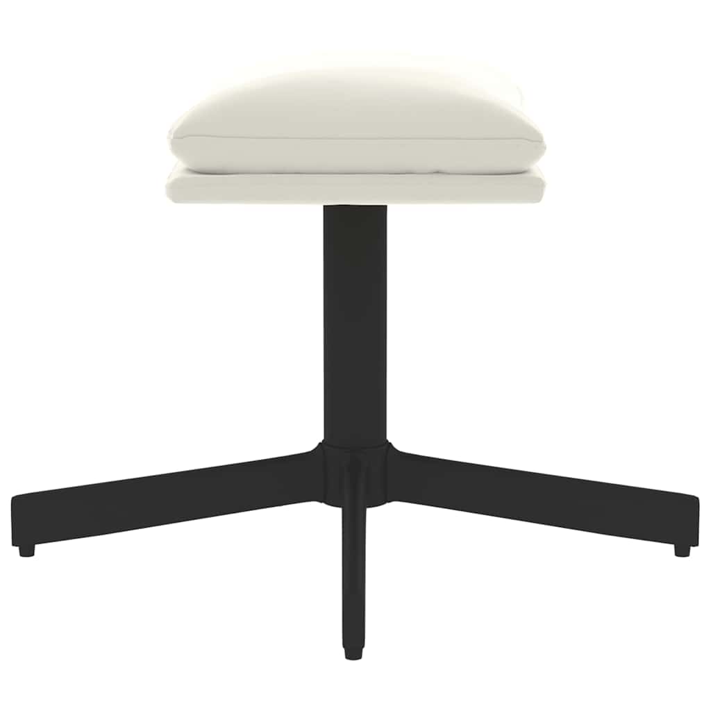 fodskammel 60x60x36 cm fløjl cremefarvet