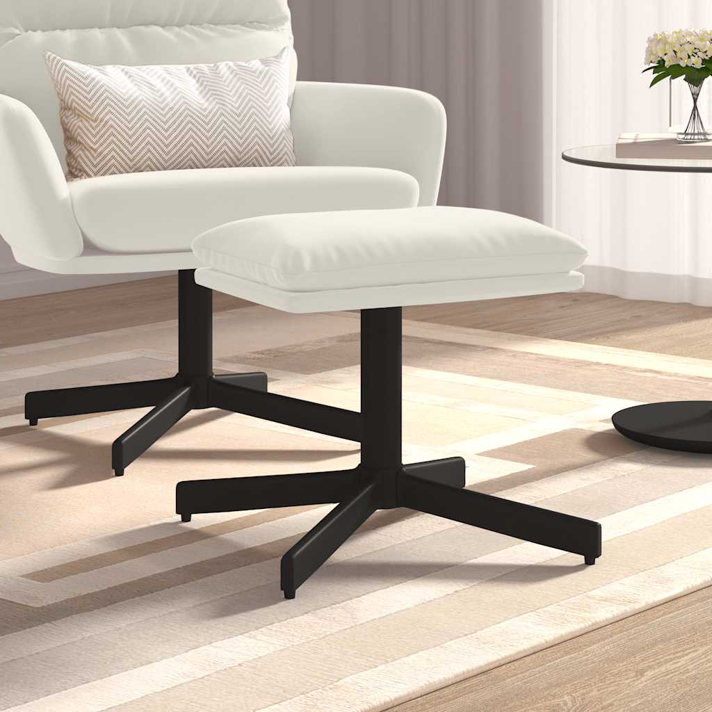 fodskammel 60x60x36 cm fløjl cremefarvet