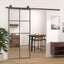 skydedør 90x205 cm sikkerhedsglas og aluminium sort