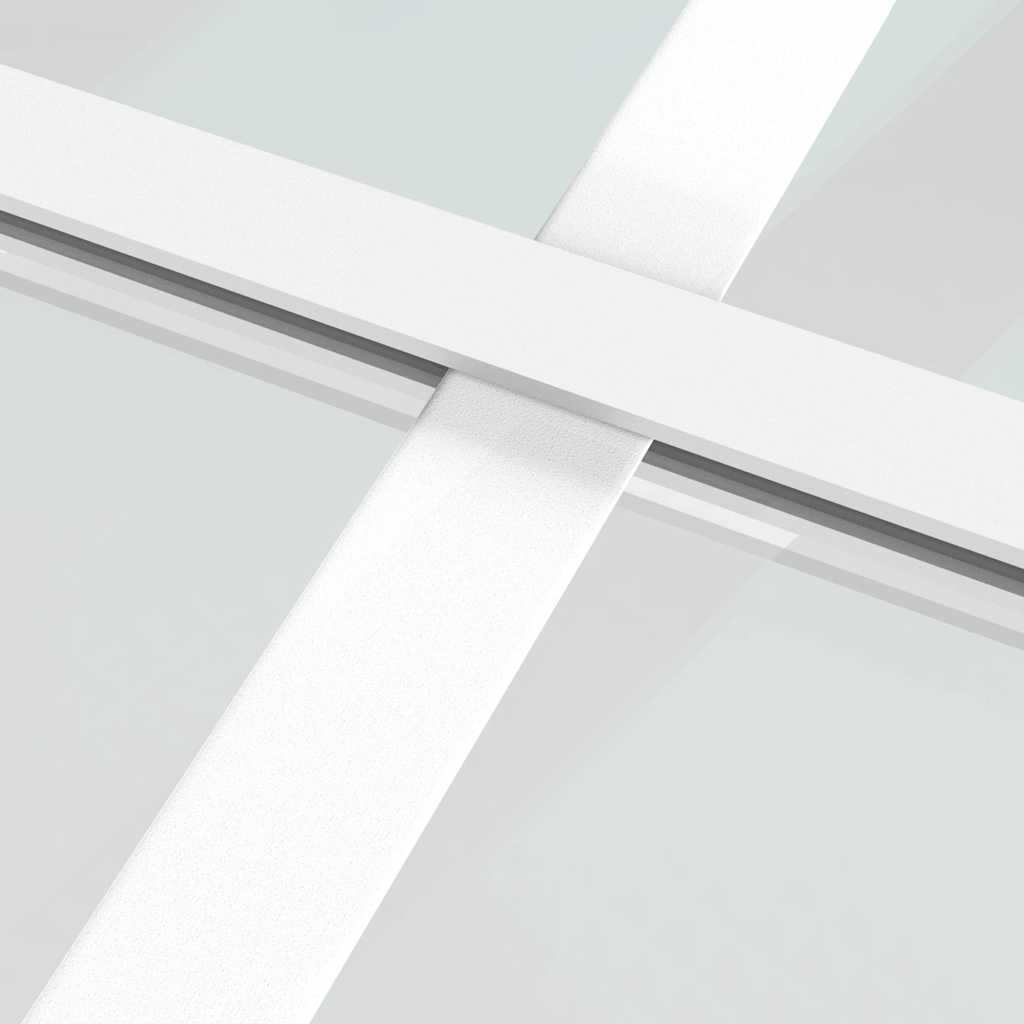 skydedør 102,5x205 cm hærdet matteret glas og aluminium hvid