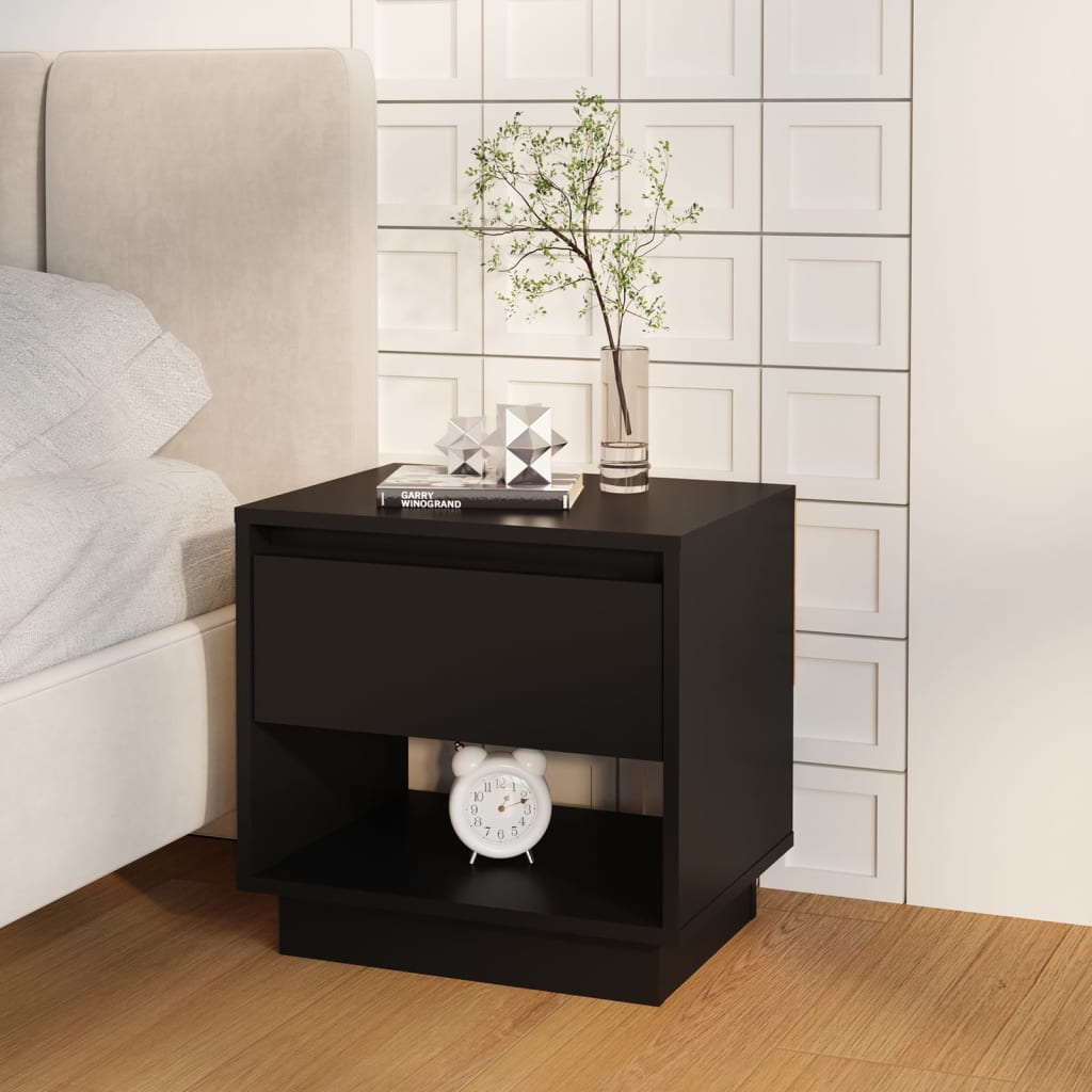 sengebord 45x34x44 cm konstrueret træ sort billede