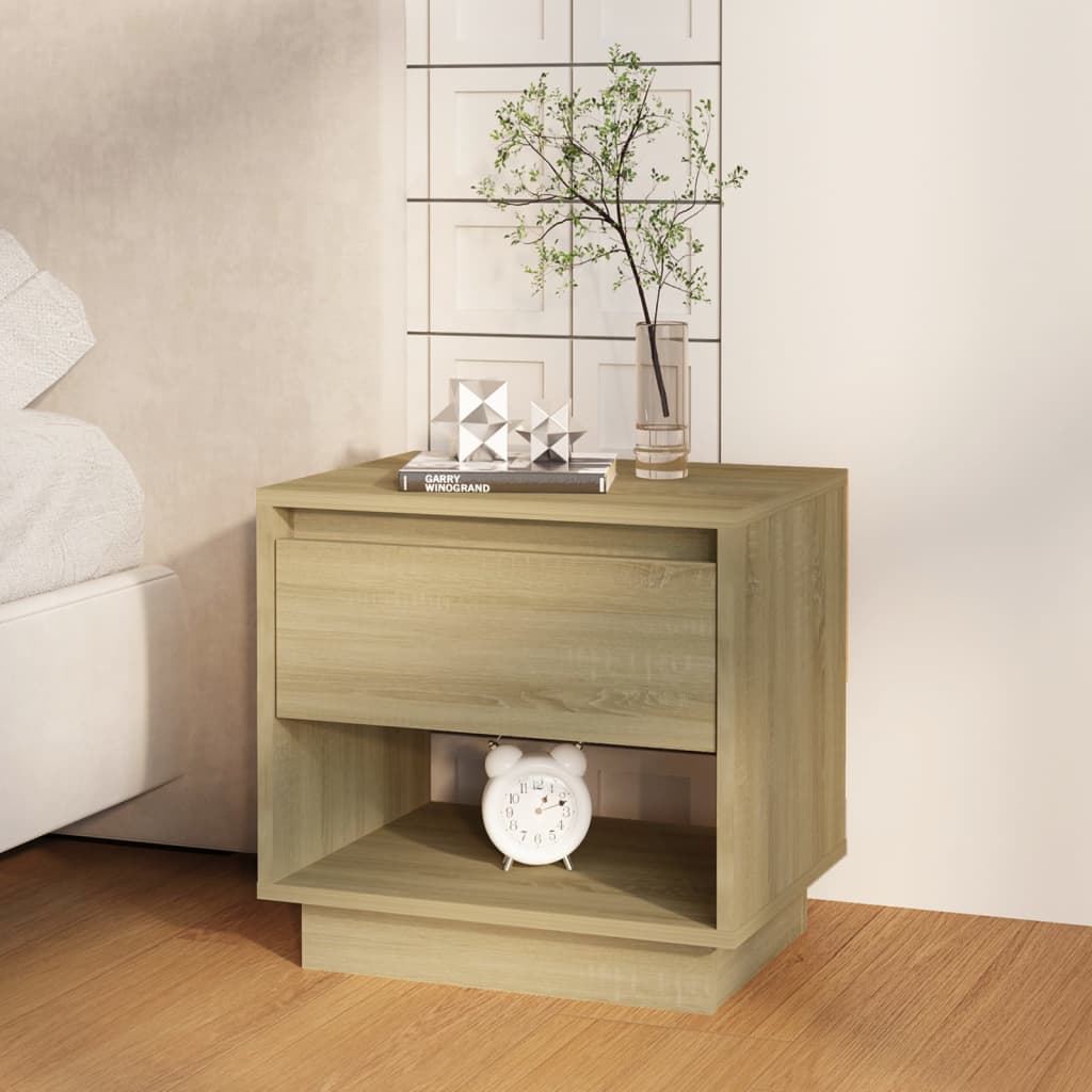 sengebord 45x34x44 cm konstrueret træ sonoma-eg billede