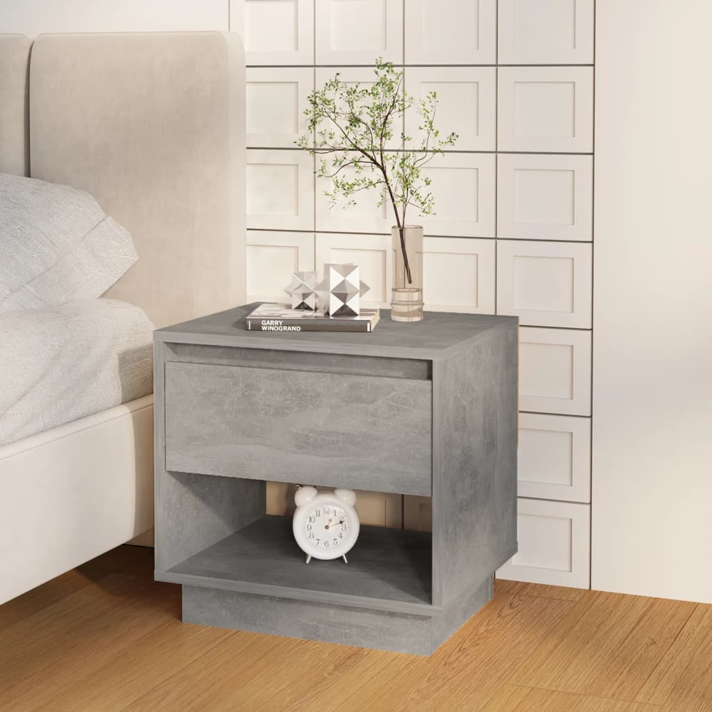 sengebord 45x34x44 cm konstrueret træ betongrå billede