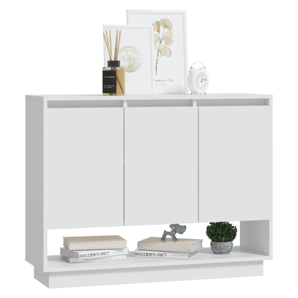 skænk 97x31x75 cm konstrueret træ hvid