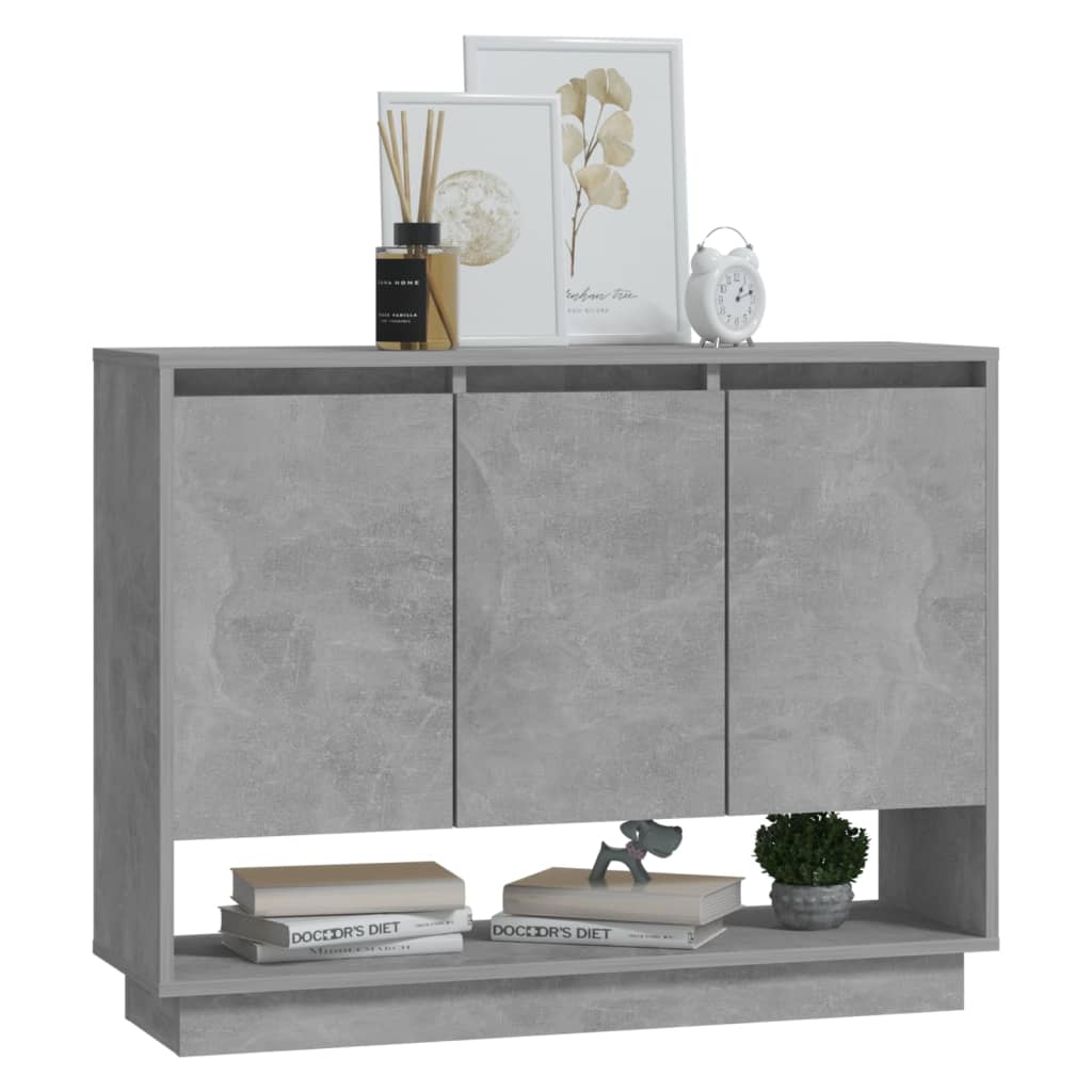 skænk 97x31x75 cm konstrueret træ betongrå