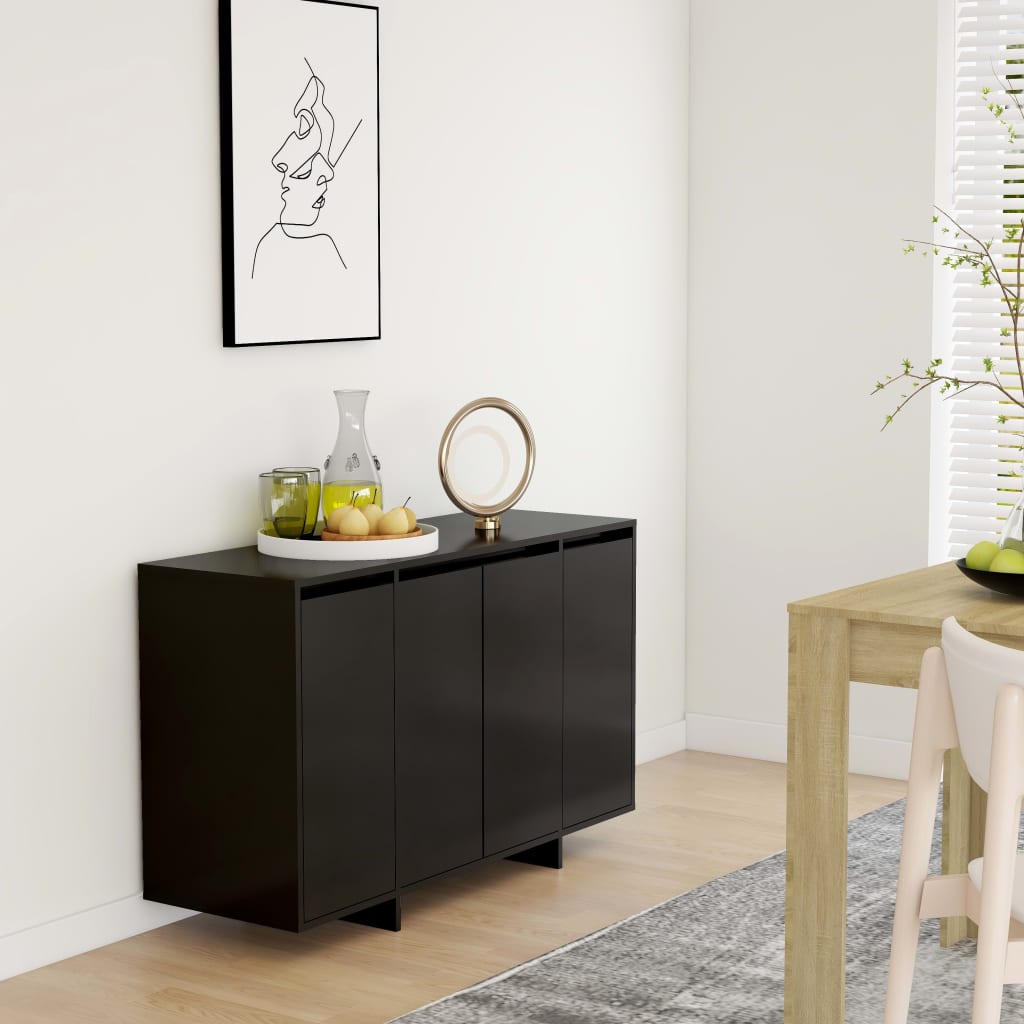 skænk 120x41x75 cm konstrueret træ sort