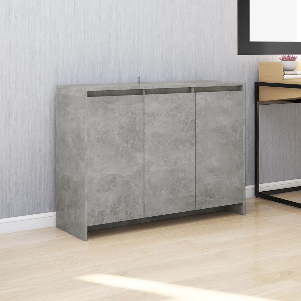 skænk 102x33x75 cm konstrueret træ betongrå