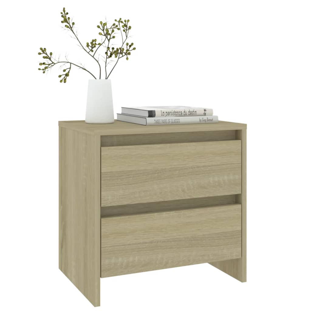 sengebord 45x34,5x44,5 cm konstrueret træ sonoma-eg