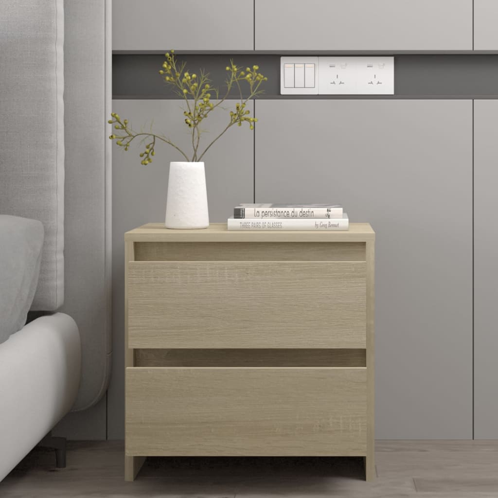sengebord 45x34,5x44,5 cm konstrueret træ sonoma-eg billede