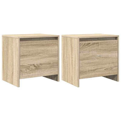 sengeborde 2 stk. 45x34x44,5 cm konstrueret træ sonoma-eg