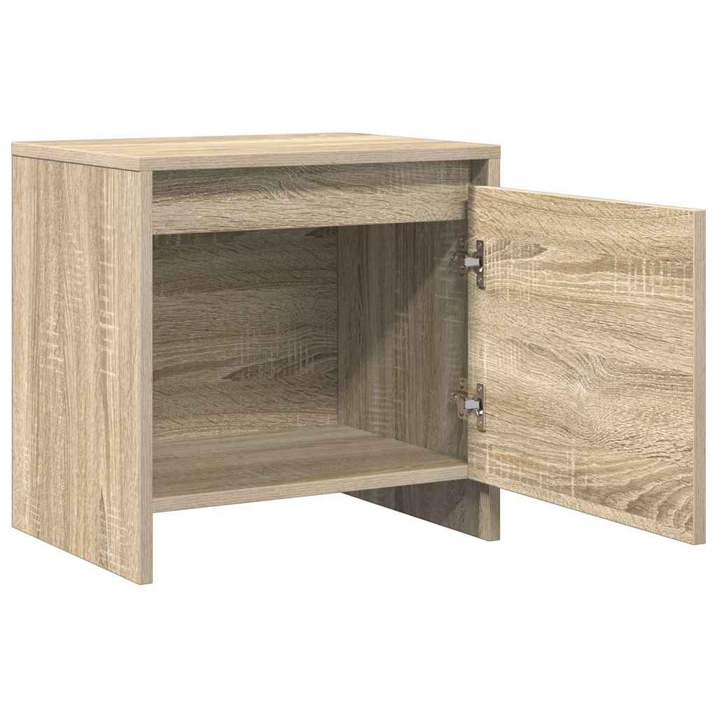 sengeborde 2 stk. 45x34x44,5 cm konstrueret træ sonoma-eg