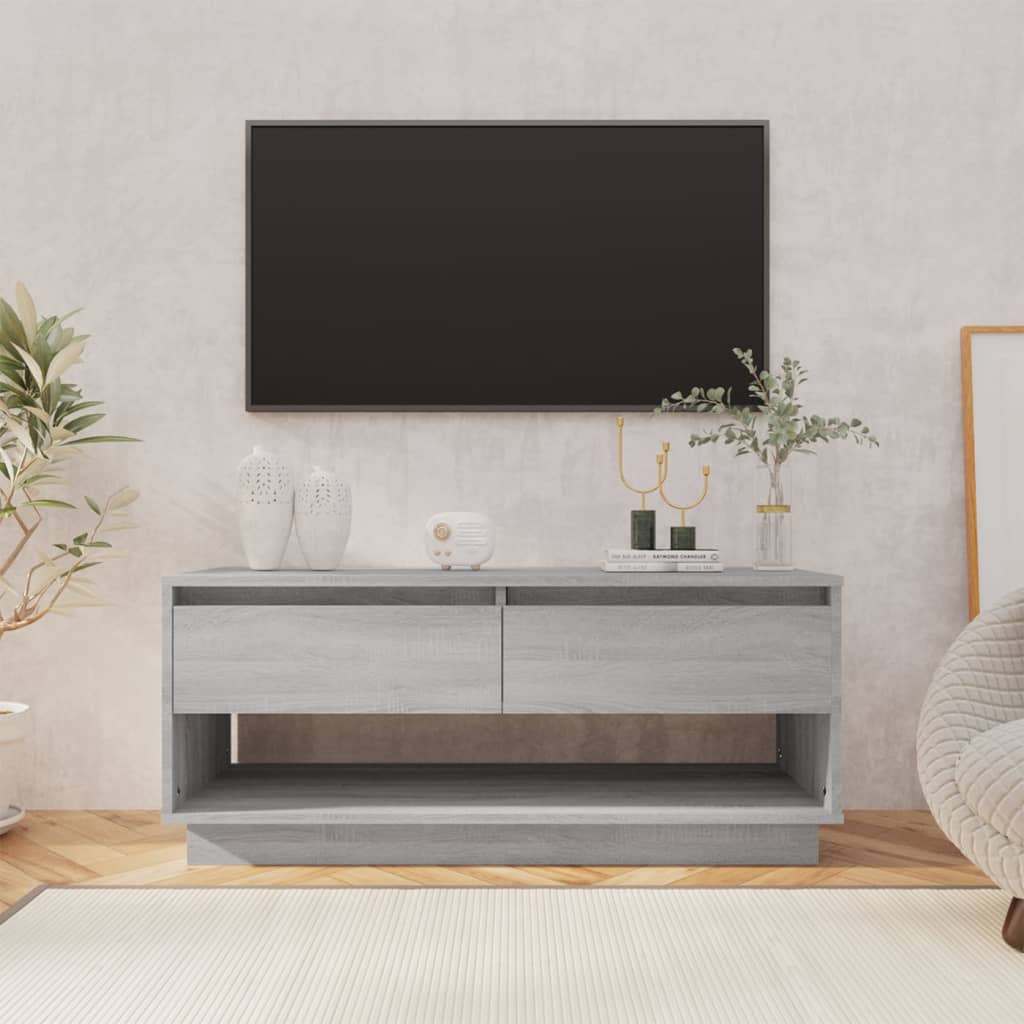 tv-bord 102x41x44 cm konstrueret træ grå sonoma-eg