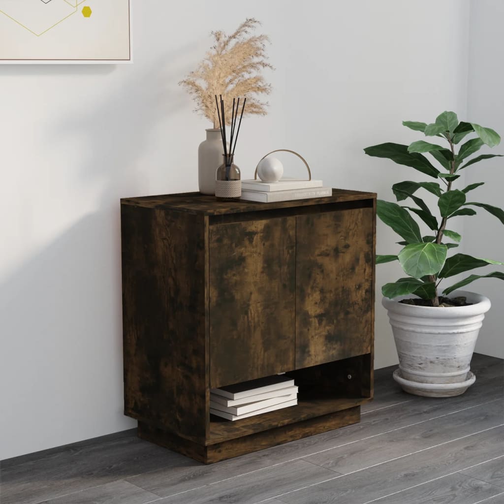skænk 70x41x75 cm konstrueret træ røget egetræsfarve