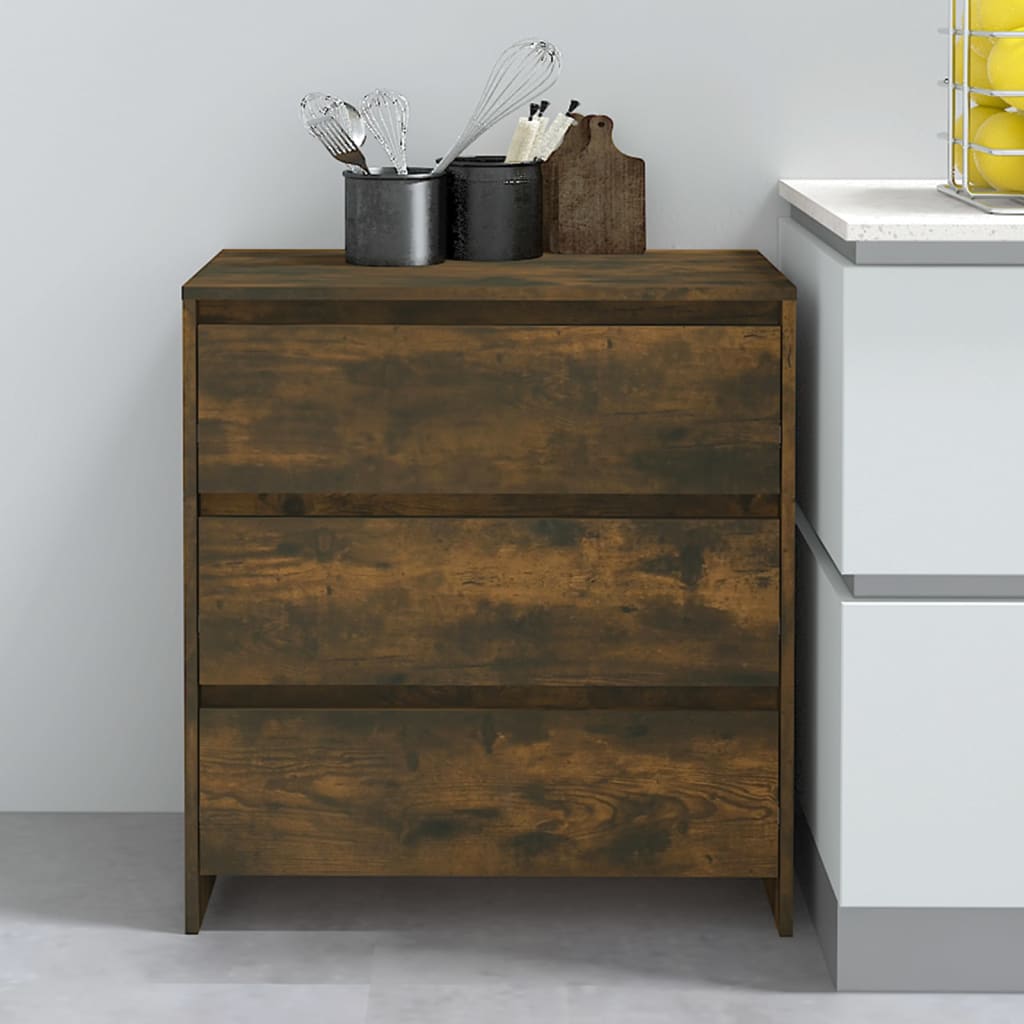 skænk 70x41x75 cm konstrueret træ røget egetræsfarve