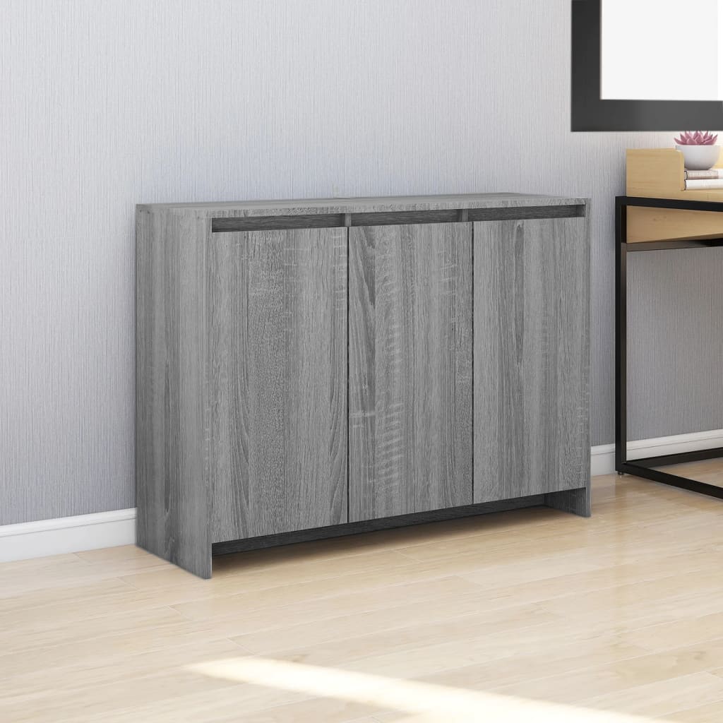 skænk 102x33x75 cm konstrueret træ grå sonoma-eg