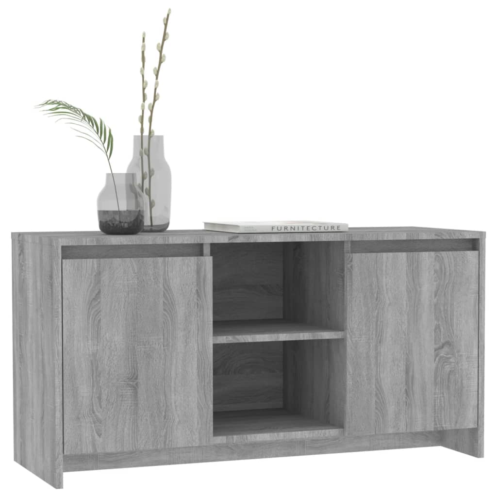 tv-bord 102x37,5x52,5 cm konstrueret træ grå sonoma-eg