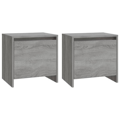 sengeborde 2 stk. 45x34x44,5 cm konstrueret træ grå sonoma-eg