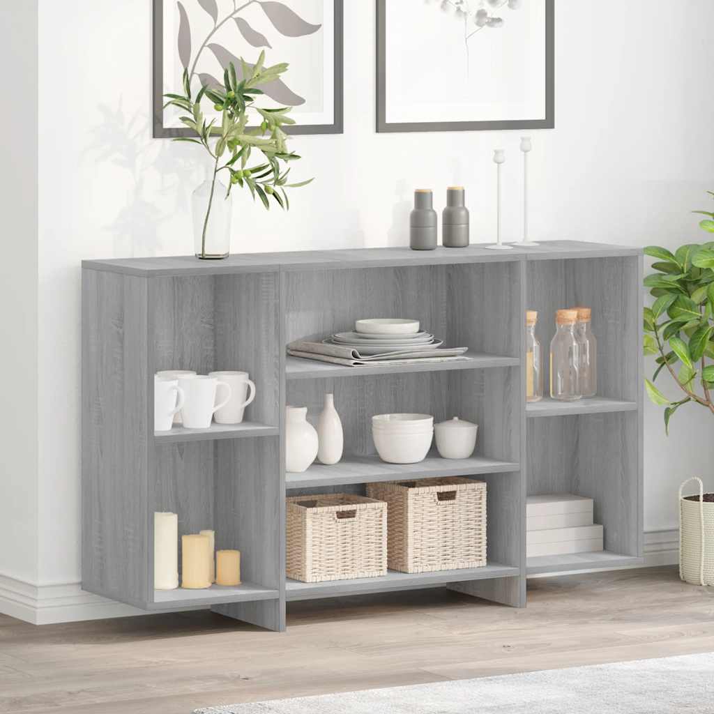 skænk 120x30x75 cm konstrueret træ grå sonoma-eg