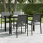 havebord 140x70x74 cm stål og glas sort