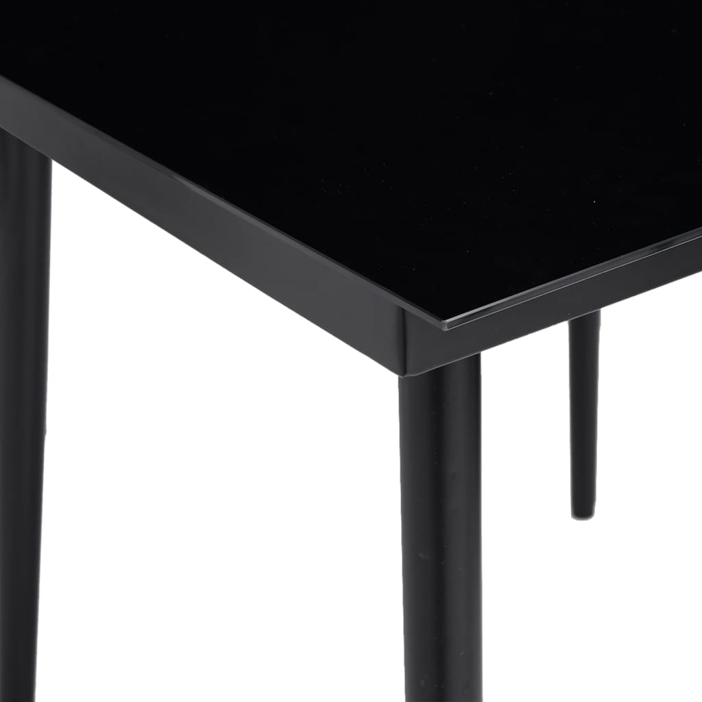 havebord 140x70x74 cm stål og glas sort