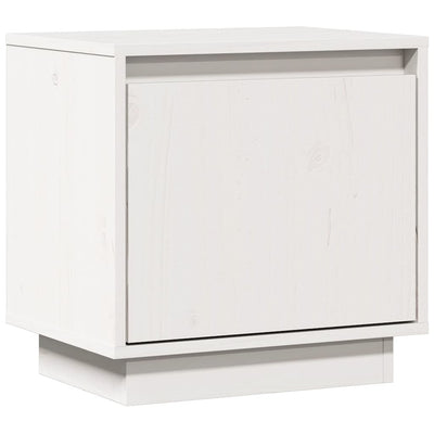 sengebord 40x30x40 cm massivt fyrretræ hvid