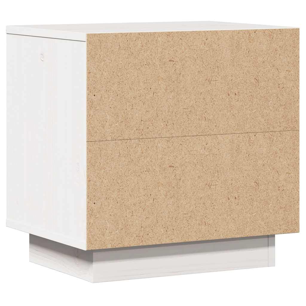 sengebord 40x30x40 cm massivt fyrretræ hvid
