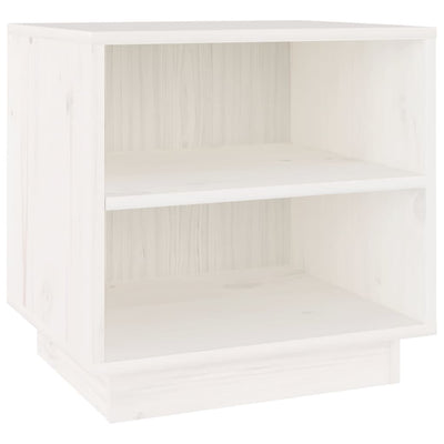 sengebord 40x34x40 cm massivt fyrretræ hvid
