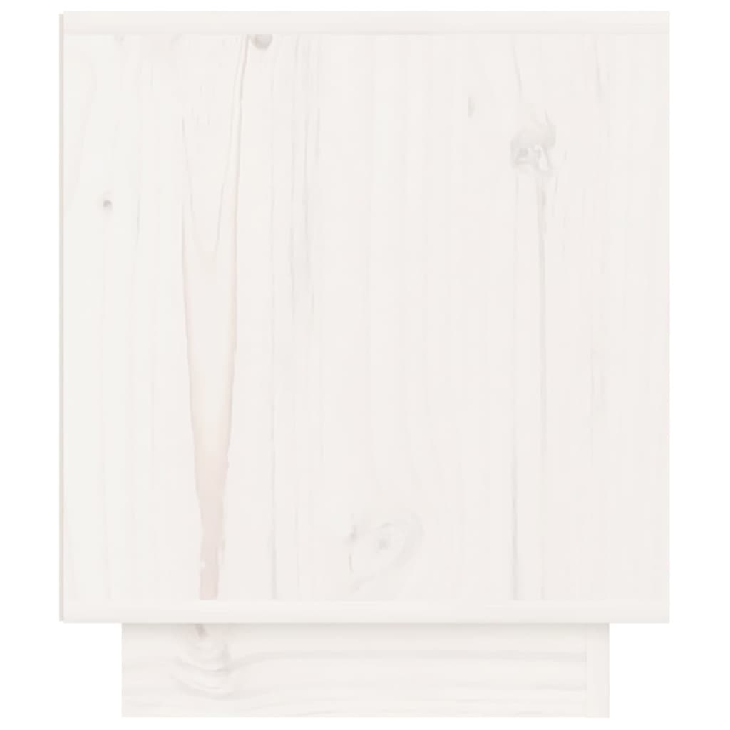 sengebord 40x34x40 cm massivt fyrretræ hvid