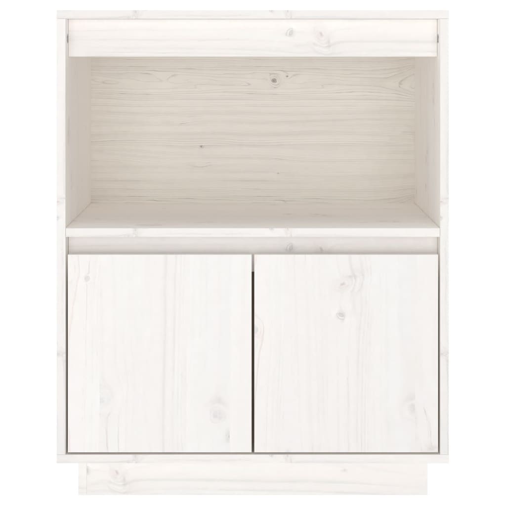 skænk 60x34x75 cm massivt fyrretræ hvid