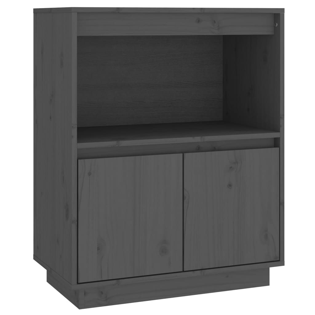 skænk 60x34x75 cm massivt fyrretræ grå