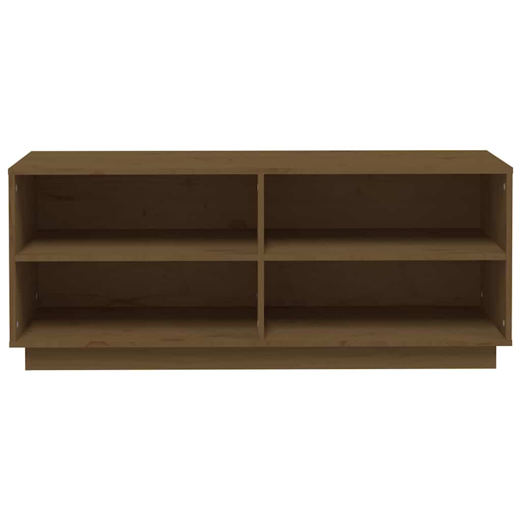 skoreol 110x34x45 cm massivt fyrretræ gyldenbrun