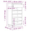 skoreol 60x34x105 cm massivt fyrretræ hvid