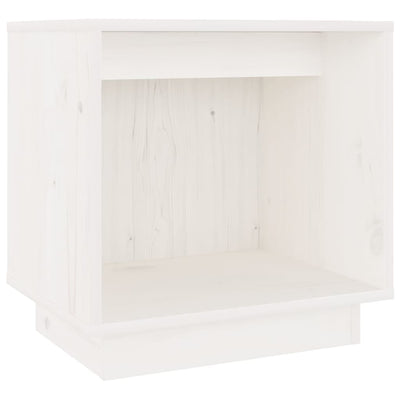 sengebord 40x30x40 cm massivt fyrretræ hvid