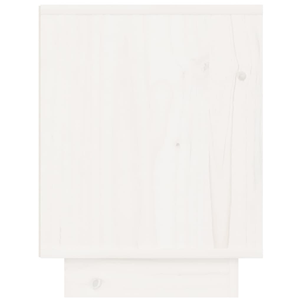 sengebord 40x30x40 cm massivt fyrretræ hvid