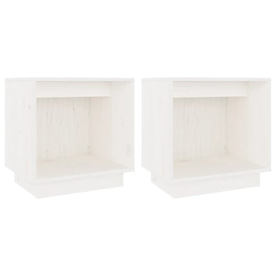sengeborde 2 stk. 40x30x40 cm massivt fyrretræ hvid