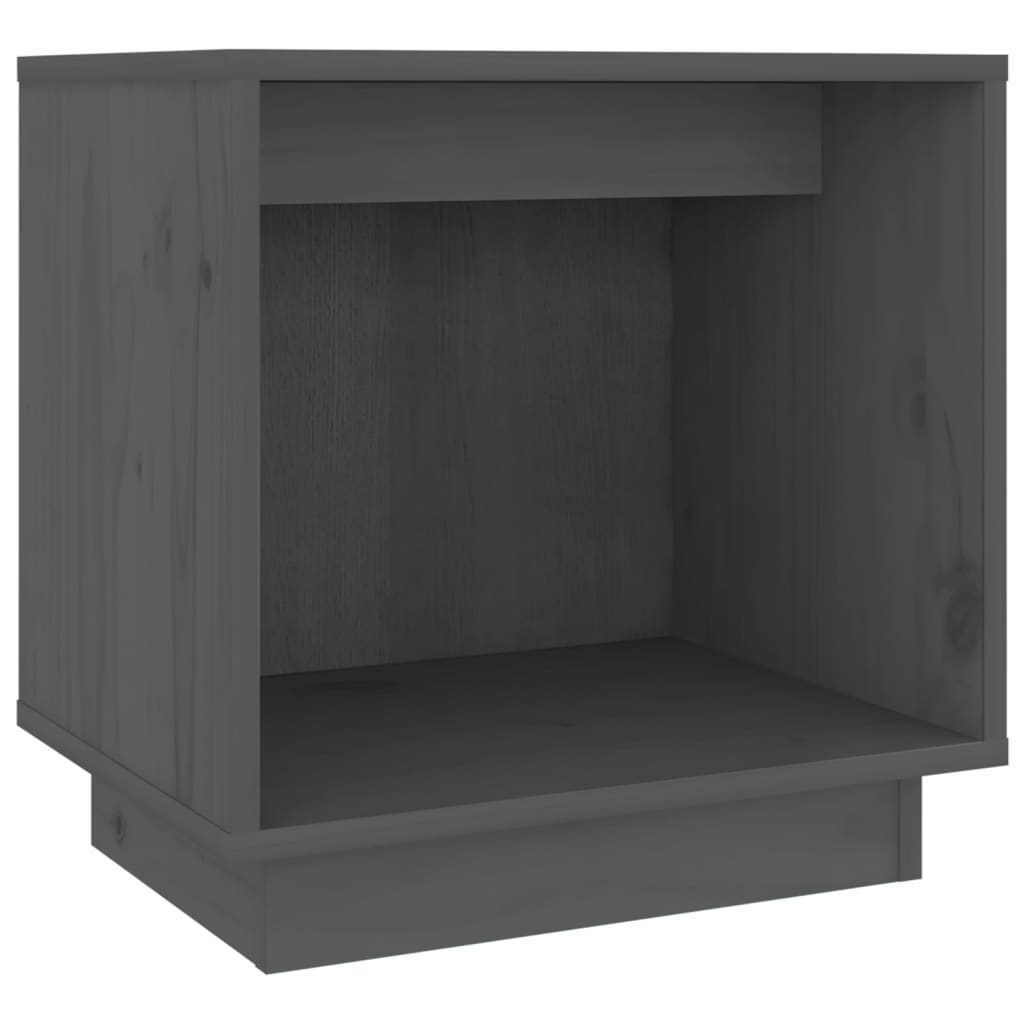 sengebord 40x30x40 cm massivt fyrretræ grå