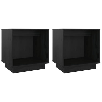 sengeborde 2 stk. 40x30x40 cm massivt fyrretræ sort