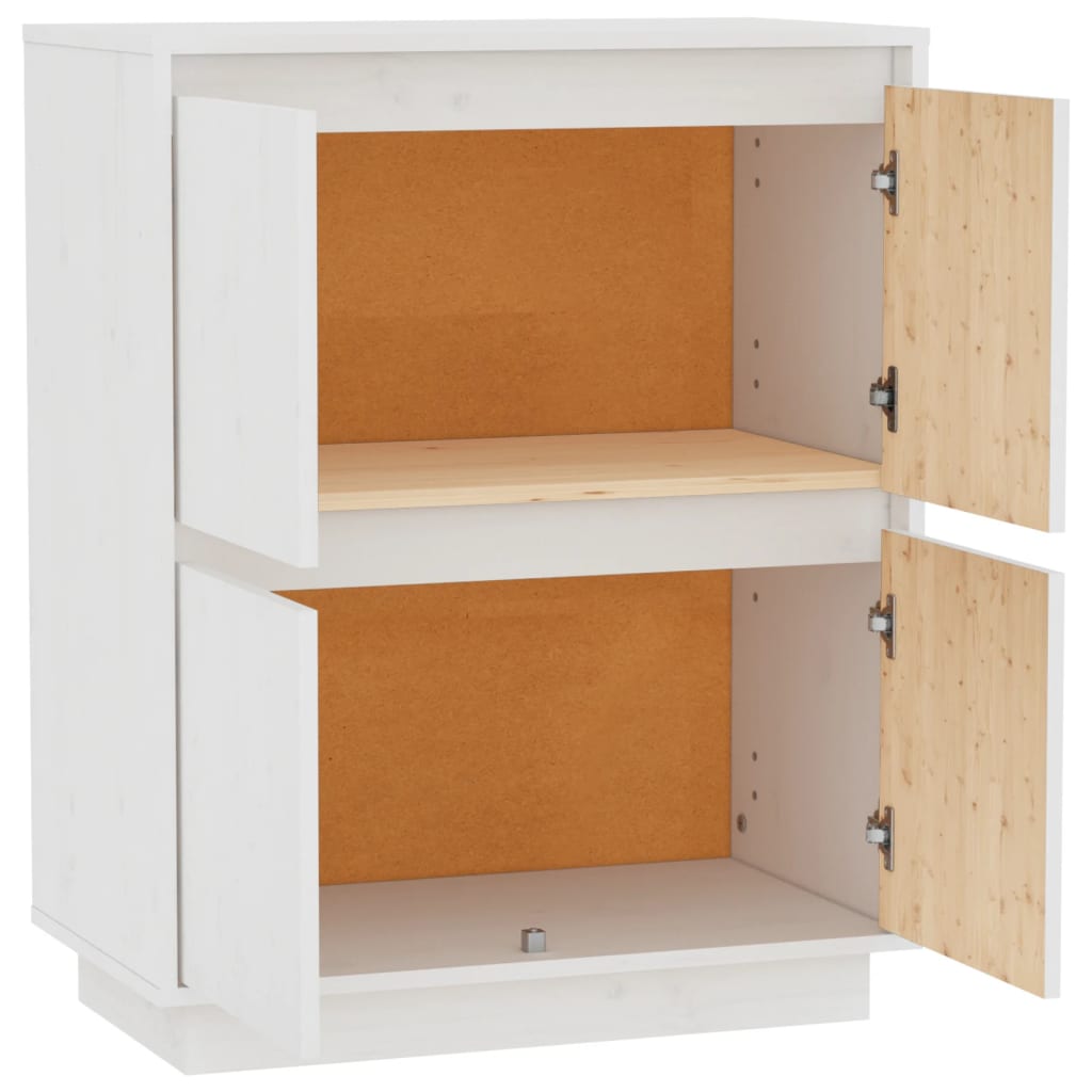 skænk 60x34x75 cm massivt fyrretræ hvid