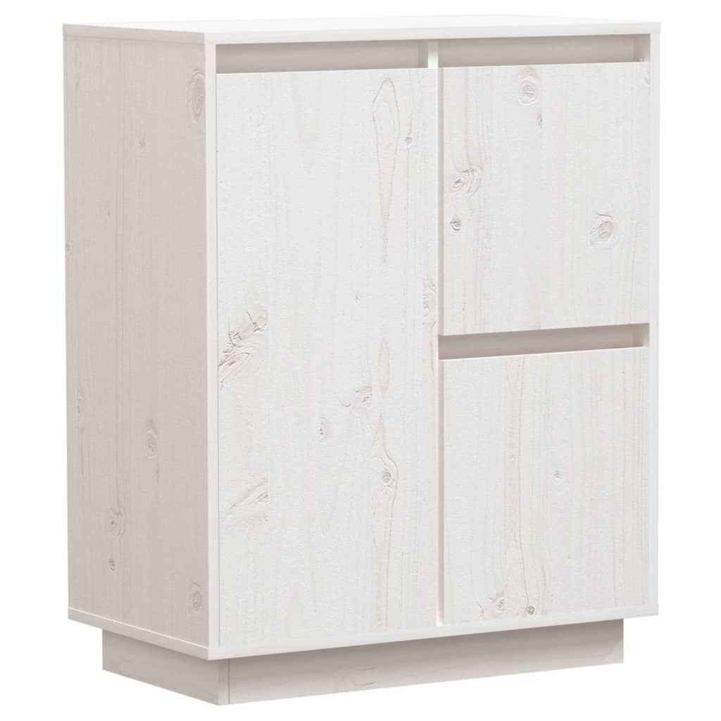 skænk 60x34x75 cm massivt fyrretræ hvid