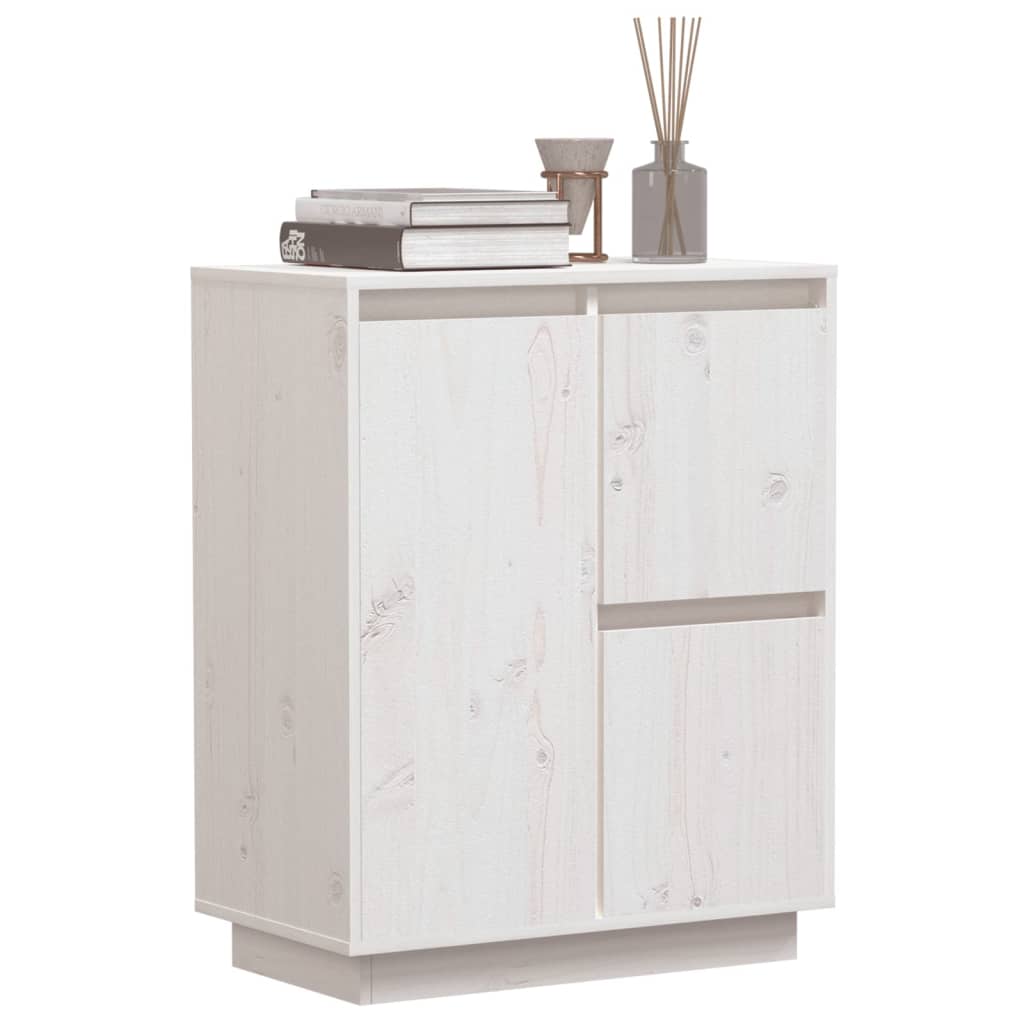 skænk 60x34x75 cm massivt fyrretræ hvid