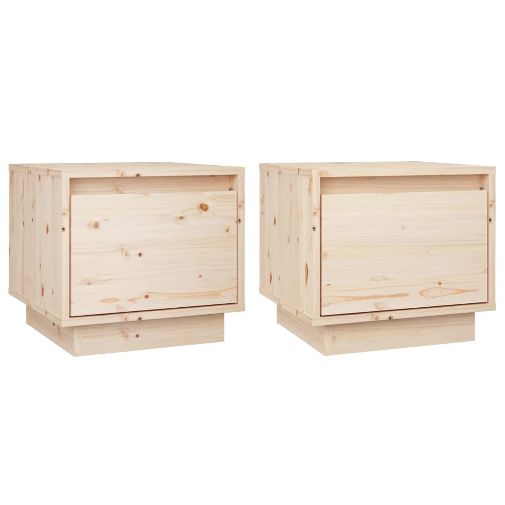 sengeborde 2 stk. 35x34x32 cm massivt fyrretræ