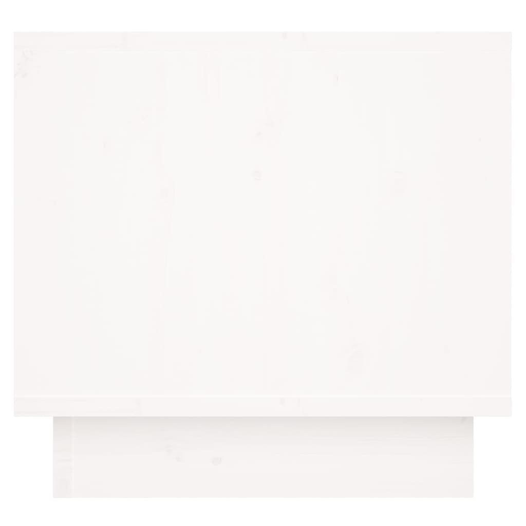 sengebord 35x34x32 cm massivt fyrretræ hvid
