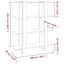 bogreol/rumdeler 100x30x123,5 cm betongrå